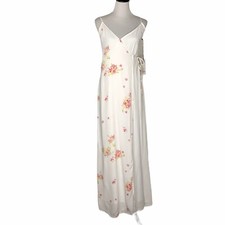 Privacy Please Richter Wrap Maxi Dress Size Small Surplice White Floral