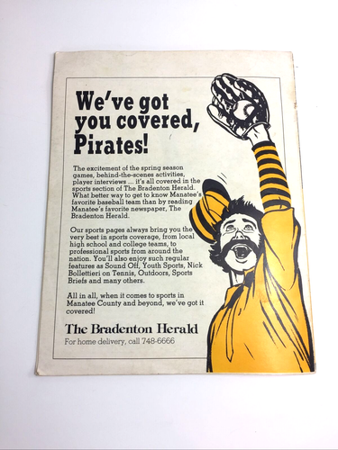 1982 Spring Training Pittsburgh Pirates Program Score Card. Bradenton, FL - Picture 10 of 10