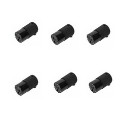 6 HUBBELL Female AC Plugs 15 Amp 125V Black Connectors 2- Pole 3-Wire Grounding