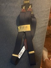 Vintage Farah Suspenders Men One Size Blue Stretch Made in USA Adjustable Pant