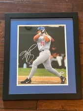 Mike Piazza LA Dodgers Signed AUTO CUSTOM Framed & Matted photograph 17x20