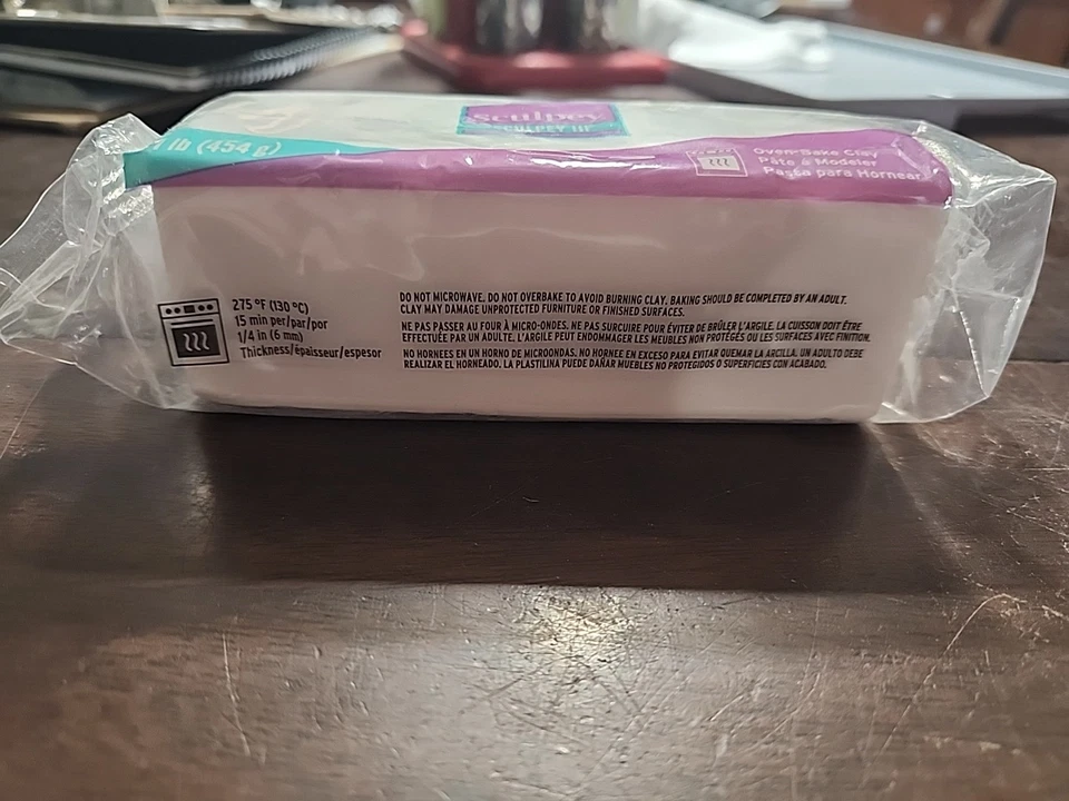Sculpey III argila de polímero branco 1 lb forno assado lacrado - Imagem 2 de 4