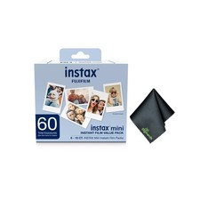 Fujifilm Instax Mini Value Pack Instant Film 60 Exposures  Cleaning Cloth