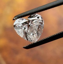 Certified Heart Shape Loose CVD Diamond 1 Pc D Color 6 x 6 mm IF Clarity