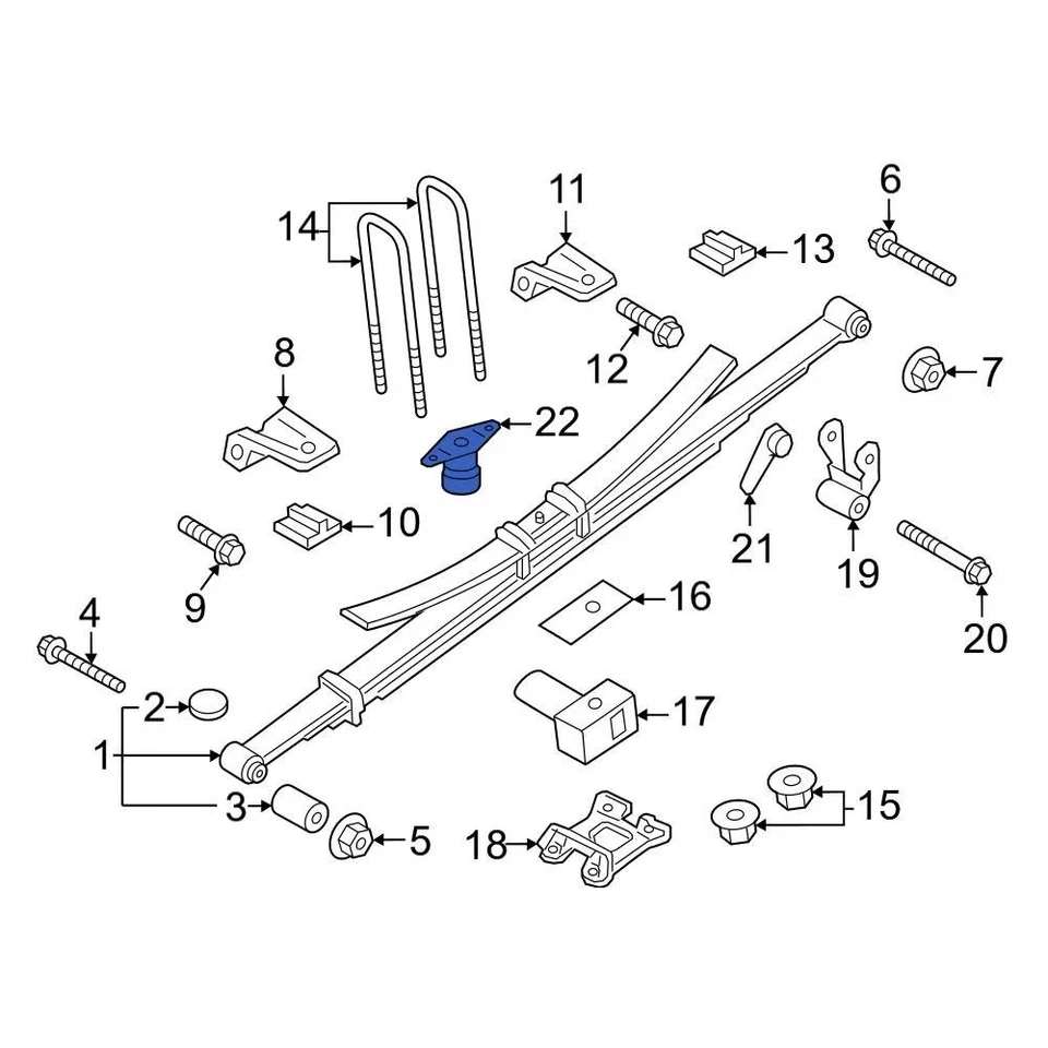 For Ford F-350 Super Duty 2017-2024 Ford HC3Z4730C Rear Leaf Spring Bumper - Изображение 2 из 4