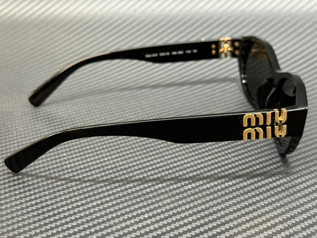 NEW MIU MIU SUNGLASSES MUA03S 16K08Z BLACK WOMEN MU A03S 16K08Z SMU 03 16K08Z Miu Miu MU A03S 16K08Z Black Sunglasses for Woman - LookerOnline main image 2