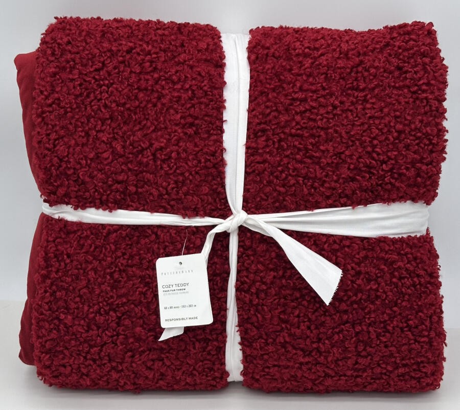 Pottery Barn Faux Fur Throw Blanket