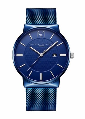 New Michael Philippe Jetsetter 1916 Serial Number MP 10014577 Blue Watch