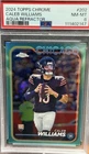 2024 Topps Chrome - Rookies Caleb Williams #202 Aqua Refractor /199 (RC). PSA 8