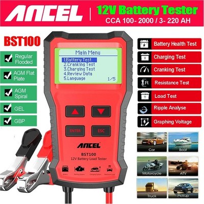 ANCEL BST100 12V Auto Batterietester OBD2 Akku Testgerät Prüfer Batterieprüfer
