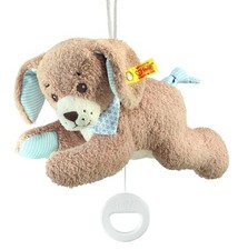 Share New Steiff German Good Night Stuffed Infant Pull Musical Puppy Dog Blue 2