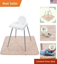Compact and Portable Baby Splat Mat - 42 Inch Water-Resistant Tan Arches Design