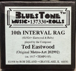 10th Interval Rag recut Metro Art player piano roll