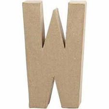 Creativ 26622 20.5 cm 1-Piece Papier Mache Letter W, Beige 20cm W