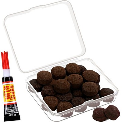 13mm Billiard Pool Cue Stick Tips 20pc Calf Leather GlueOn Replacement