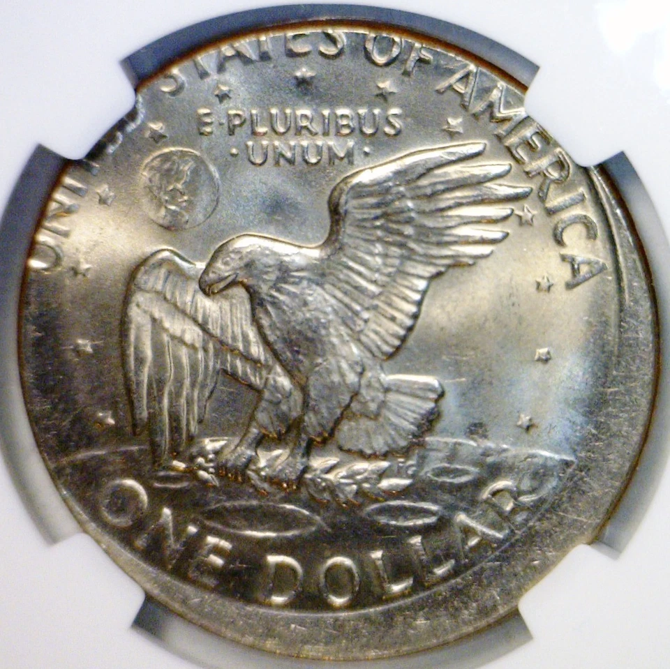1978d ERROR NGC MS62 OFF CENTER Eisenhower Dollar $1 Coin NICE BU ++ O/C Ike NR - Image 4 of 4