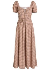 New, Reformation Rhett Midi Dress in Brown Sz 12 MD1749