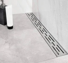 Neodrain 60 Inch Rectangular Linear Shower Drain With Brick Pattern Grate