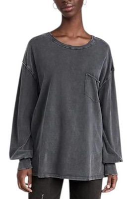 Free People Women's Fade Into You Long Sleeve Top Metal Stiletto