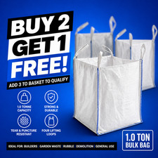 1 Ton Bulk Bag Heavy Duty Builders Rubble Sack Garden Waste Jumbo 1000kg