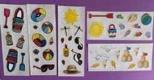 Creative Memories Summer/Beach themed lot of 5 Studio 2"x5" Stickers, Sun, Sand