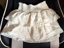 Cat  Jack Girls White Tiered Lace Trim Skort Elastic Waist Size XS 4/5 