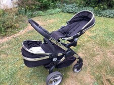 Icandy Peach  CARRY COT & STROLLER  BLACK with rain covers and footmuff