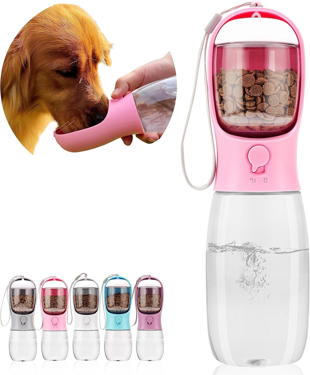 | Food Dispenser Travel Cup Leakproof Dog Cat Supply U