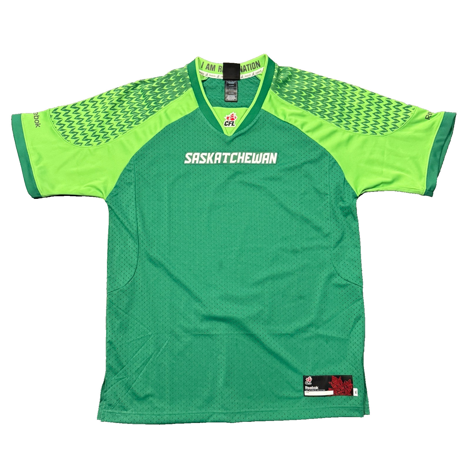 Reebok Saskatchewan Roughriders Cfl Football Green Jersey Men Sz Xl Extra Large
