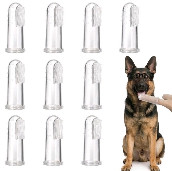 10stk. Hunde Zahnbürste Finger Zahnbürste für Hund und Katzen aus Silikon! (Neu)