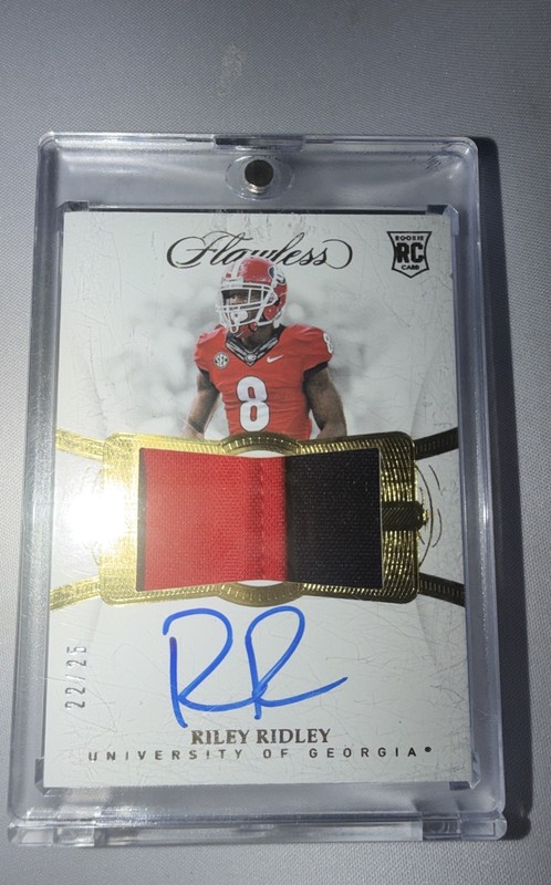 Riley Ridley RC Patch Auto 21/25, 2019 Panini Flawless, Rookie, UGA