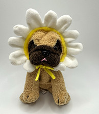 Bestever Pug in Daisy Bonnet 5" Mini Plush Stuffed Dog Spring Easter 23002