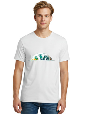 Earth-From-Space Mens Graphic Tee, 100% Cotton, Casual Summer Wear
