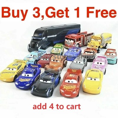 New Disney Pixar Cars Lightning McQueen Chick Hick 1:55 Diecast Model Car Gift