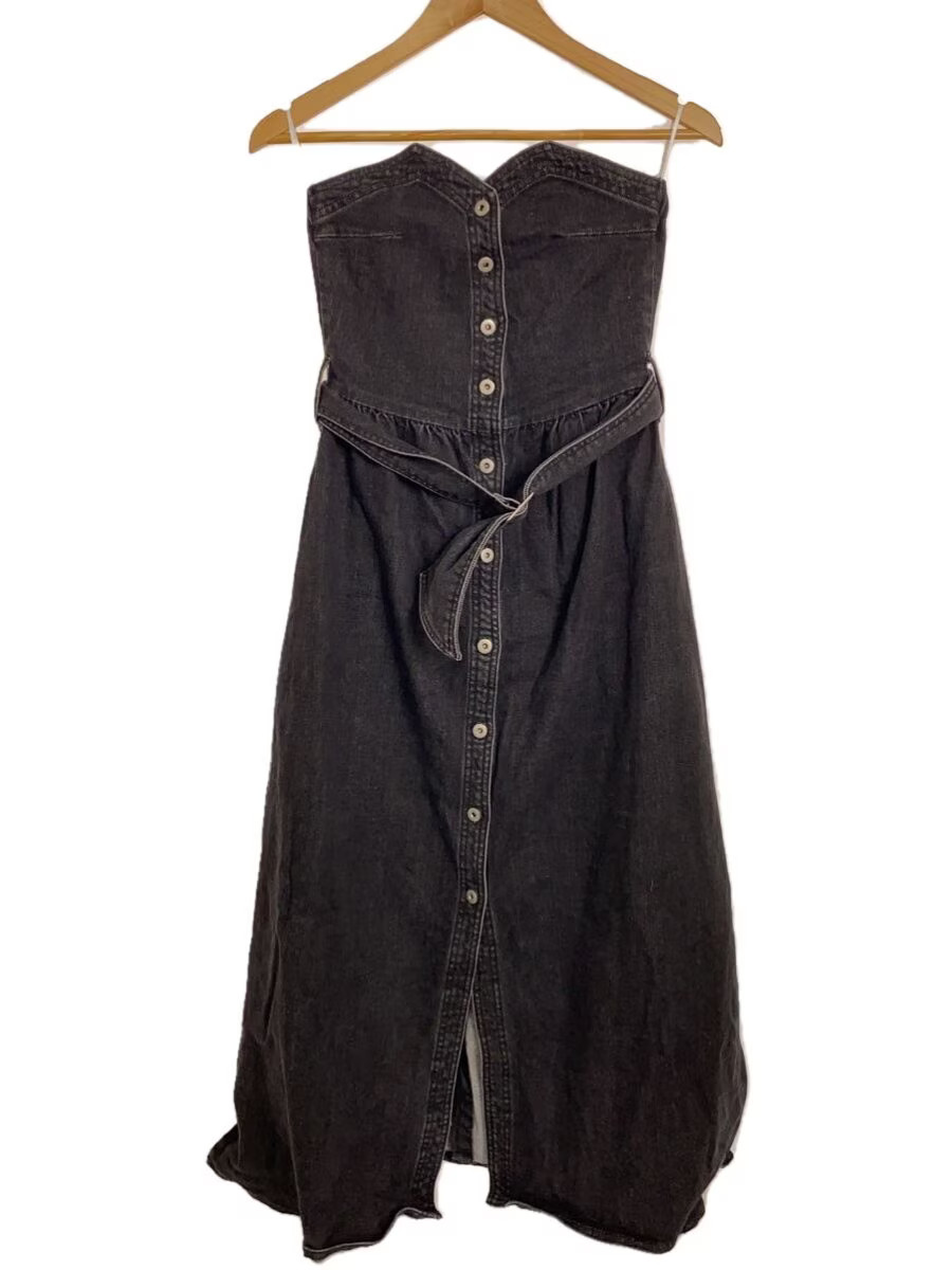 AMERI Denim Jumper Skirt, Medium, Cotton, Black, … - image 1