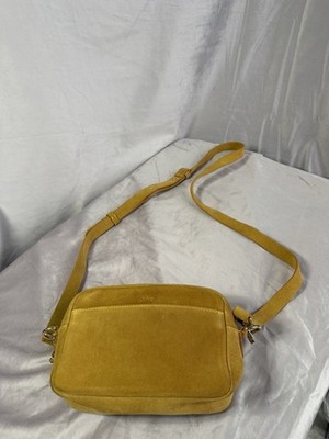 Levi's Mustard Yellow Suede Small Shoulder Bag Gold Hardware Adjustable Strap
