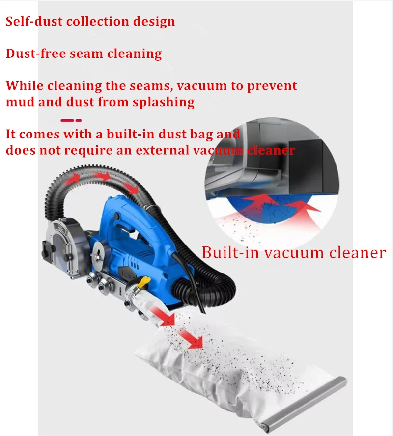 Electric Tile Gap Repair Tool-Caulk Grout Cleaning Remover with Vacuum Cleaner - image 4 of 4