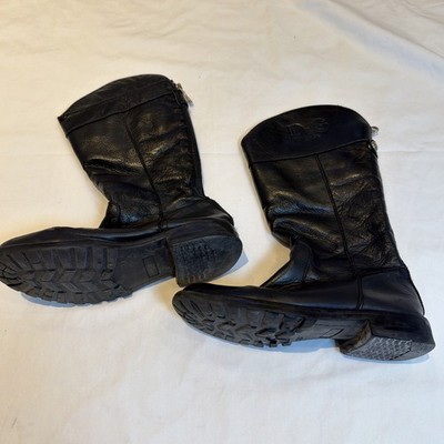 Dolce & Gabbana Junior Kids 33 Leather Boots Black with Back Zipper Size 33 D&G