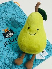 Jellycat Amuseables Pear Plush - Brand New with Tags Cute Fruit Themed Gift UK