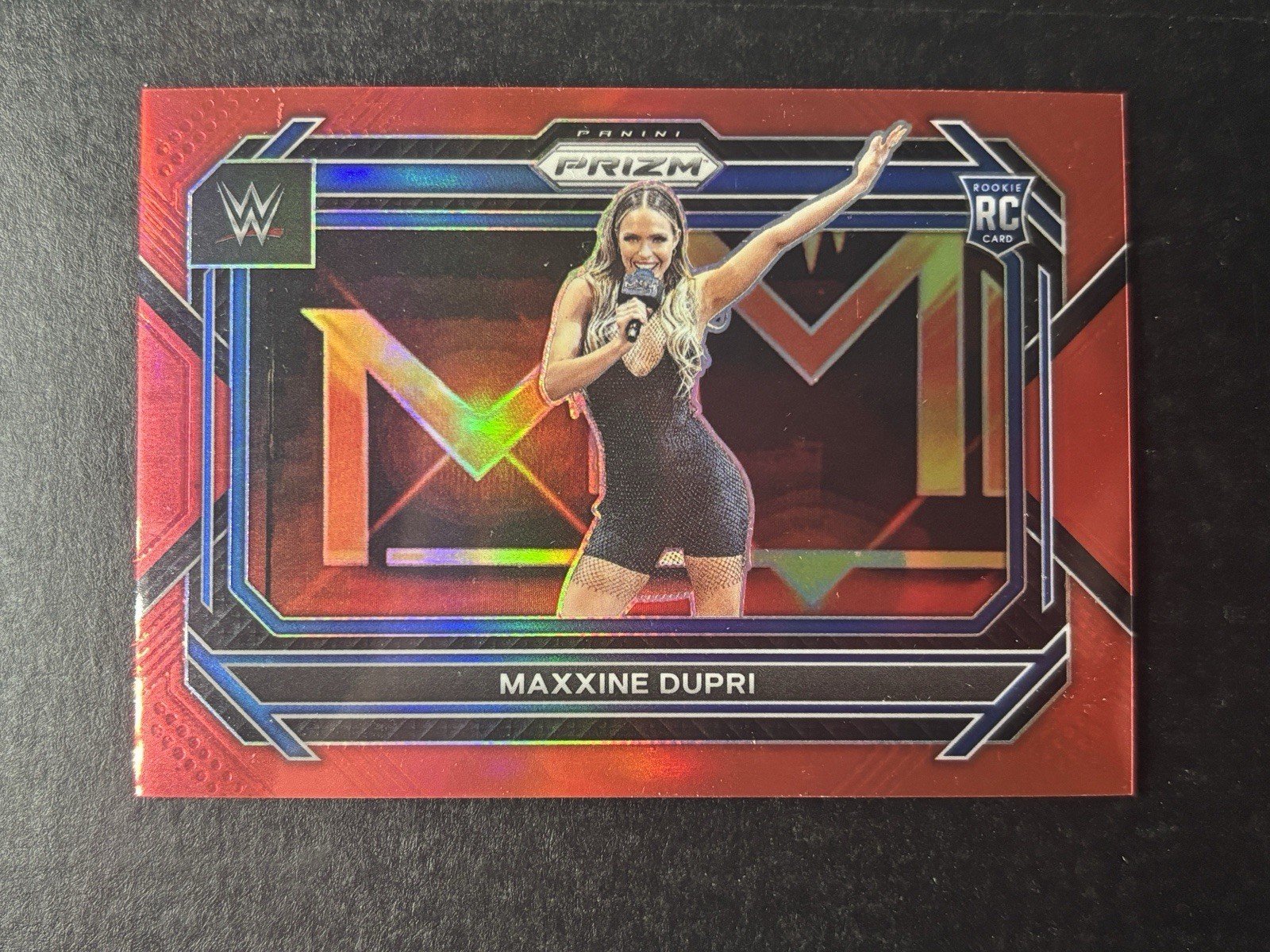 2023 Panini Prizm WWE Maxxine Dupri /299 Red Prizm #85 RC
