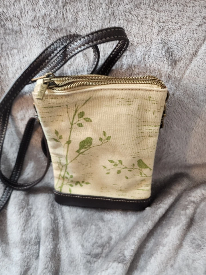 CHALA Bird Safari Canvas Crossbody Cell Phone Purse Adjustable Strap Sand - Image 2 of 4