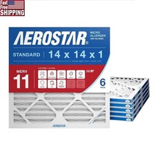 MERV 11 Air Filter 14x14 Electrostatic Dust Smoke Pet Dander Cleaner Replacement