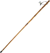 Wooden Walking Stick Hiking Trekking Wood Cane Poles Hand Staff Carved Wolf 55"