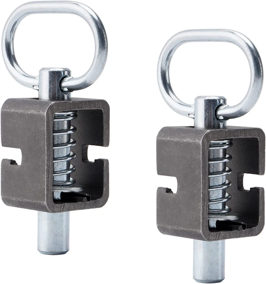 Conjunto de bloqueo de pestillo de pasador de resorte soldado de 2 piezas para remolque utilitario puerta trasera cargada Foto 3 de 4