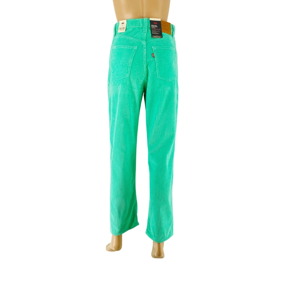 Levi's Women Green Ribcage High Rise Straight Fit Ankle Corduroy Pants W29 L29 - Image 2 of 4