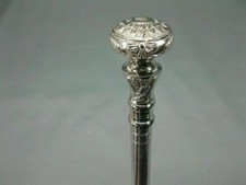 Antique Silver Finished Head Handle Stainless Steel Tactical Walking Stick Cane