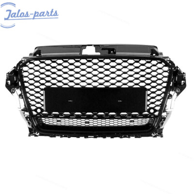 For Audi A3 S3 2014-2016 Front Honeycomb Grille Gloss Black Hex Grill