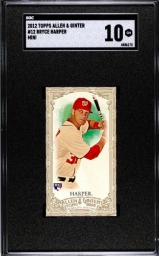 2012 Topps Allen & Ginter's Bryce Harper Mini Gold Border RC GEM MINT SGC 10🔥