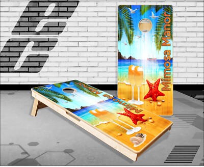 Mimosa Manor Cornhole Boards Bean Bag Toss Game