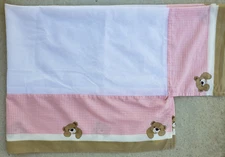 Little Bedding by NoJo Crib Dust Ruffle Pink Gingham Teddy Bear